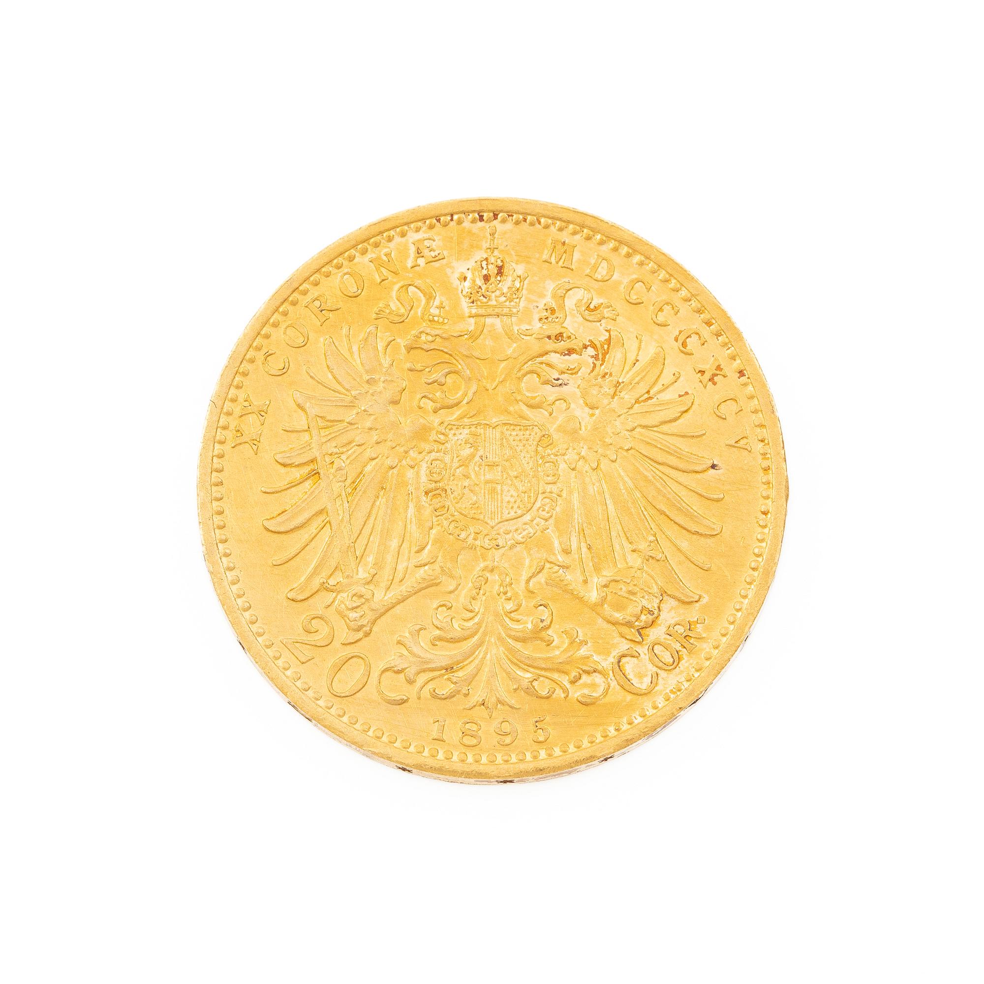 Guldmynt, Österrike-Ungern, 20 Corona, 1895.