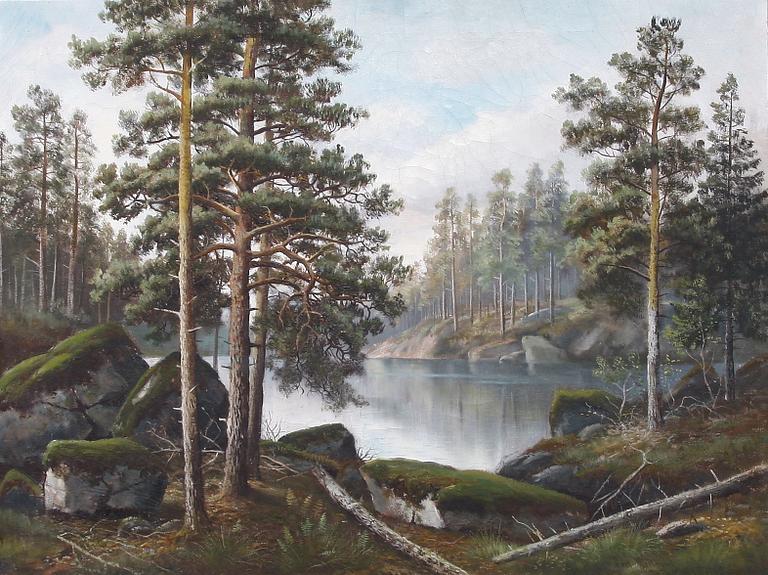 OKÄND KONSTNÄR, olja på duk. Bär sign Willgren?.