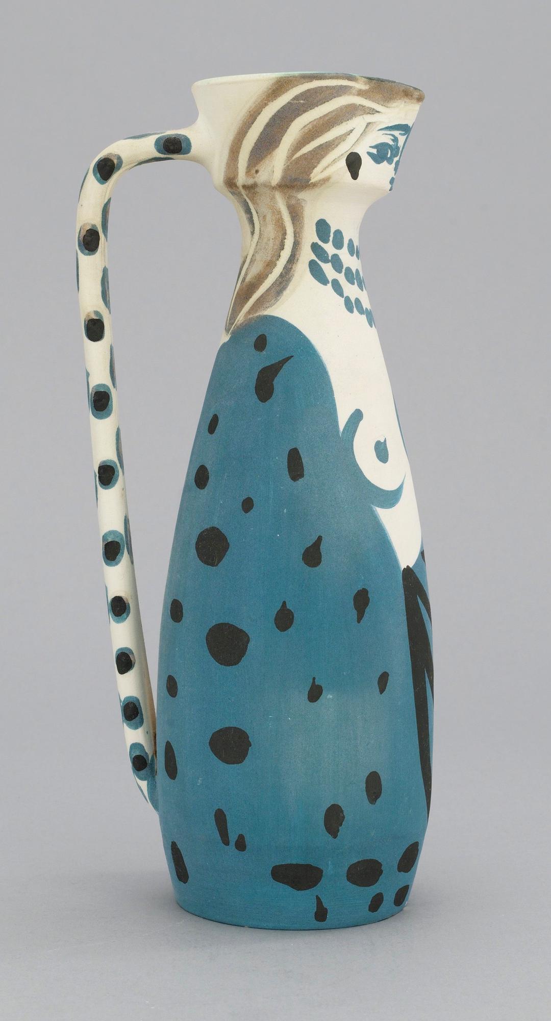 A Pablo Picasso "Femme" faience jug, Madoura, France 1955.