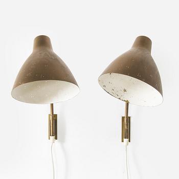Lisa Johansson-Pape, a pair of mid-20th century '3055' wall lights for Stockmann Orno, Finland.