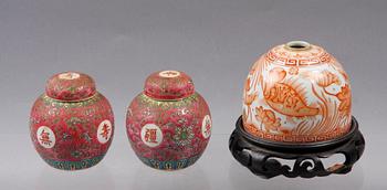 PARTI PORSLIN, 3 delar, Kina, 1900-tal.