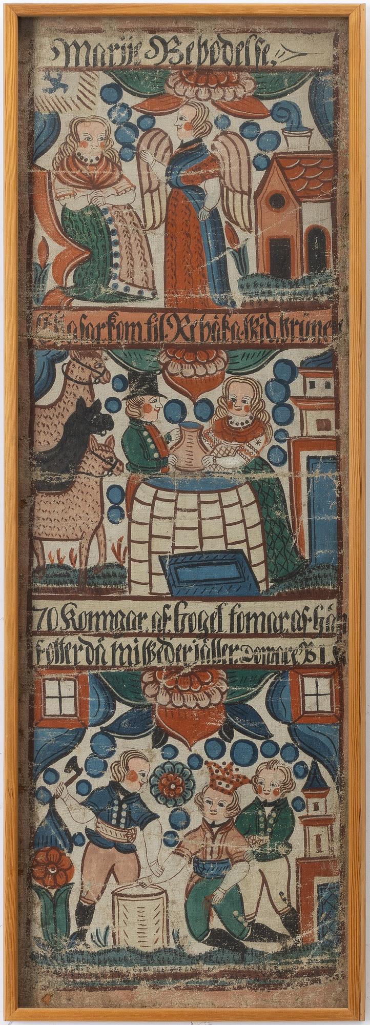 Bonadsmålning, 1800-tal, troligen Brearedsskolan, Halland.