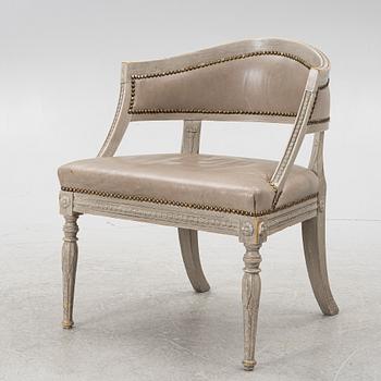 A late Gustavian style armchair, early 20th Century.