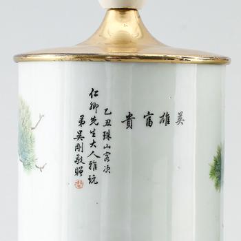 BORDSLAMPOR, 1 par, porslin, Kina, 1900-tal.