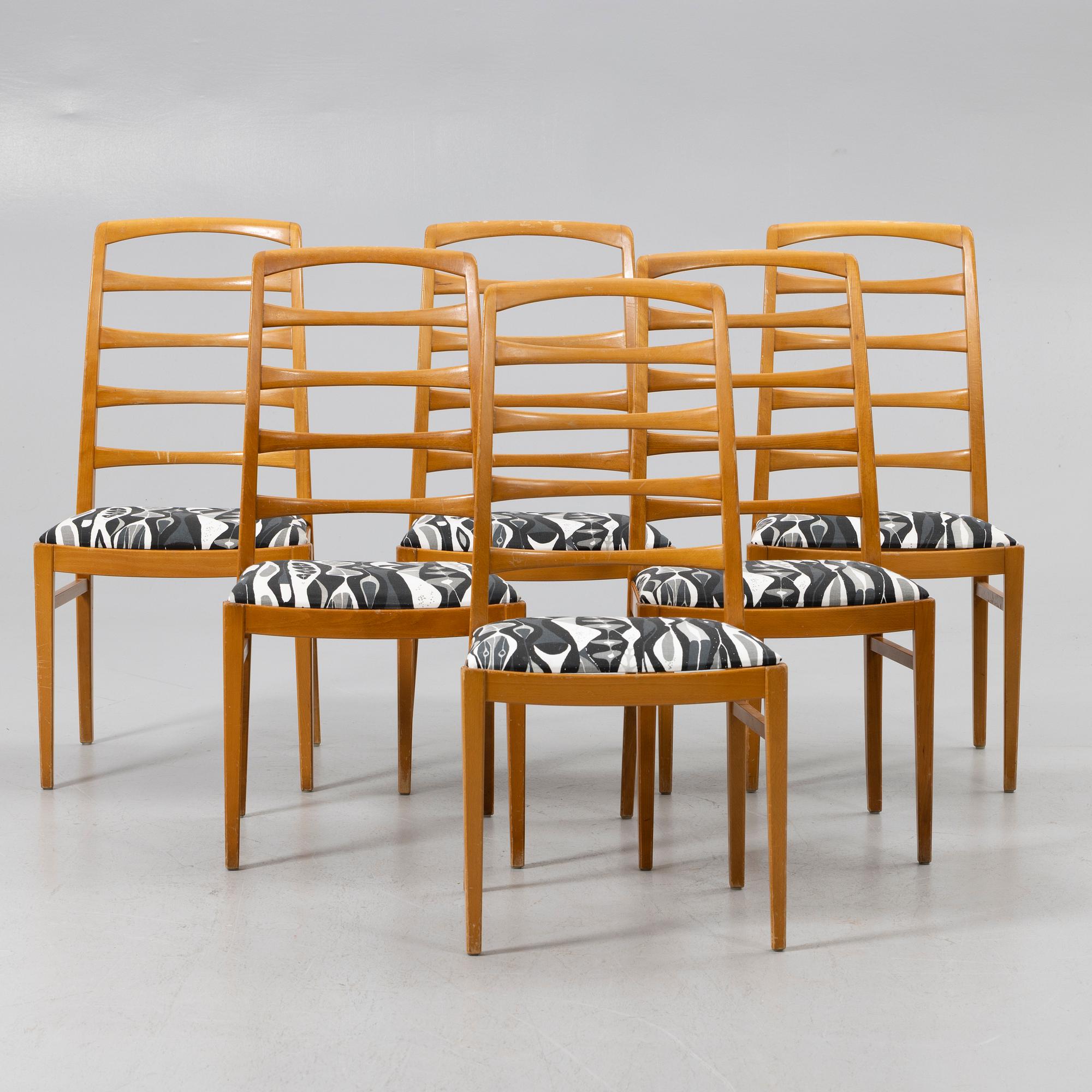 Bertil Fridhagen, stolar, 6 st, "Reno", Bodafors, 1957-58.