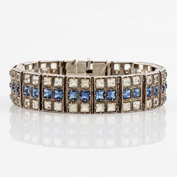 Armband, silver med pastestenar.