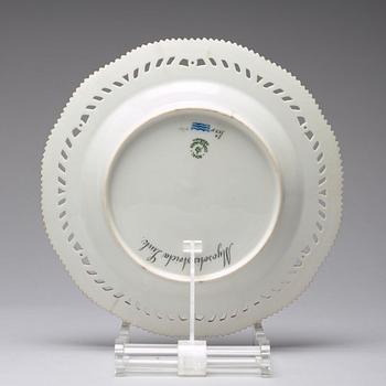 A set of six Royal Copenhagen "Flora Danica" dessert dishes, Denmark, mid 20th Century.