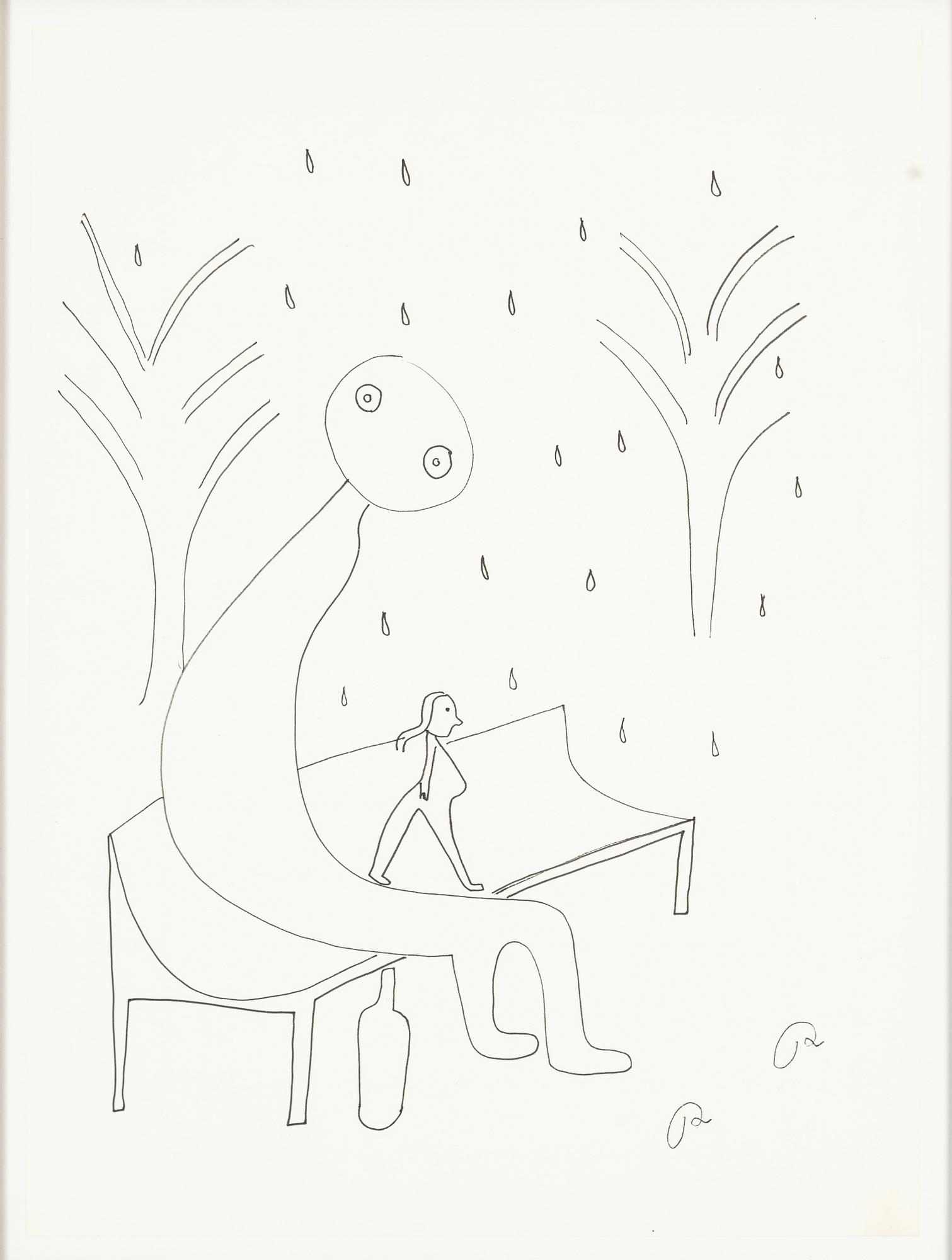 Roger Risberg, indian ink drawing, signed. Executed in 2008.