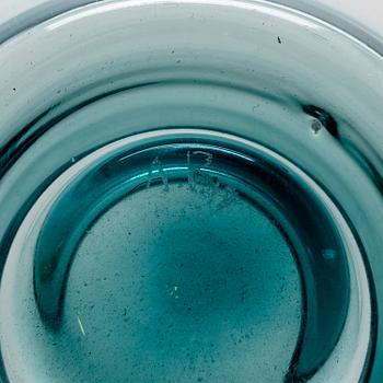 ALEKSI PUUSTINEN, A three-piece glass candleholder, signed.