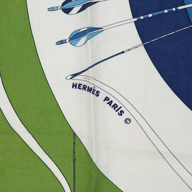 Hermès, scarves, 2 pcs, "Arcs en Ciel" & "Chevaux du Monde".