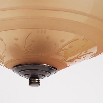 Edward Hald, a ceiling lamp model "HD 615", Orrefors, 1930s.