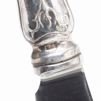 Matknivar, 8 st, silver, modell "Tulpan", bl a K Anderson, Stockholm 1954.