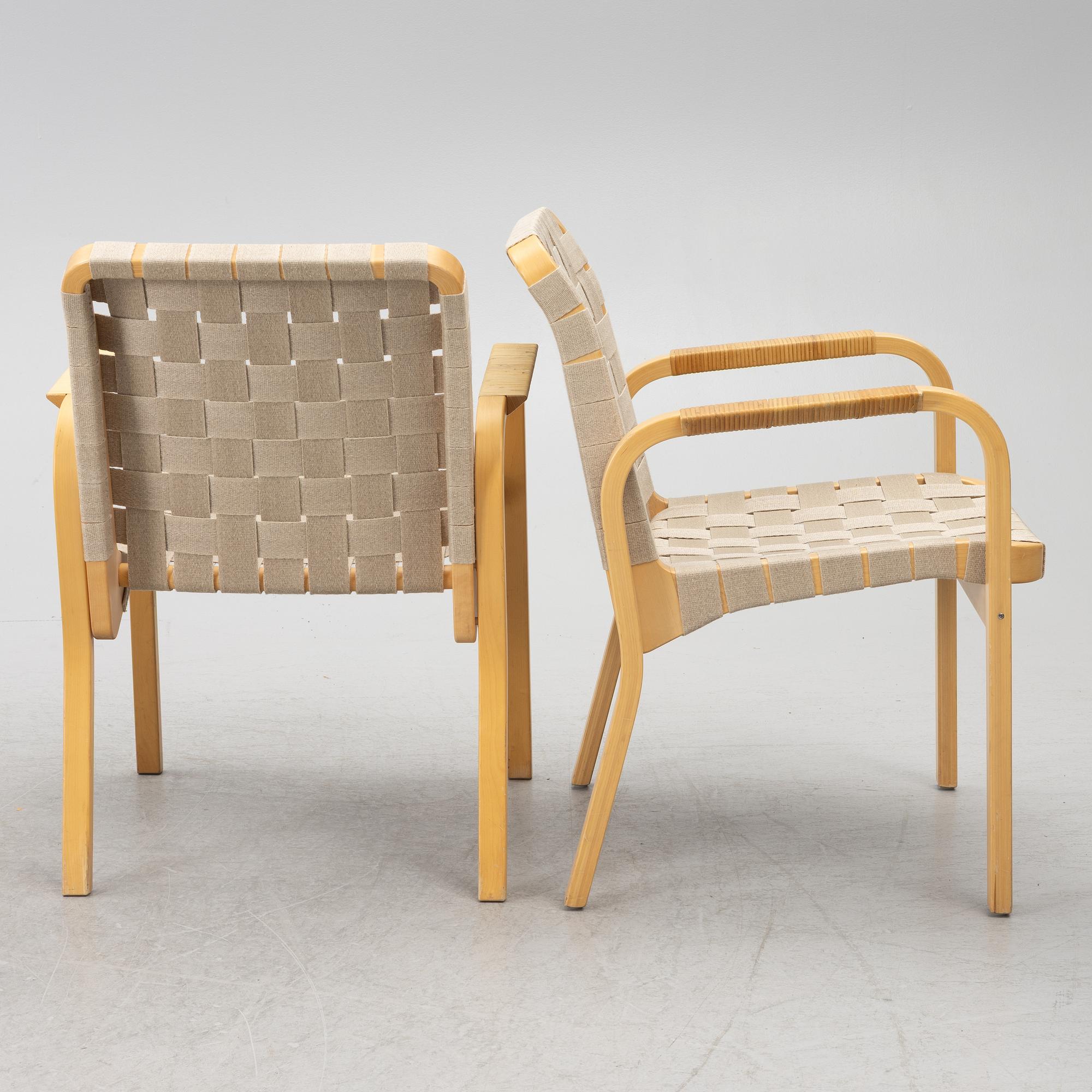 Alvar Aalto, Armchairs, 4 pcs, model 45, Artek, Finland.
