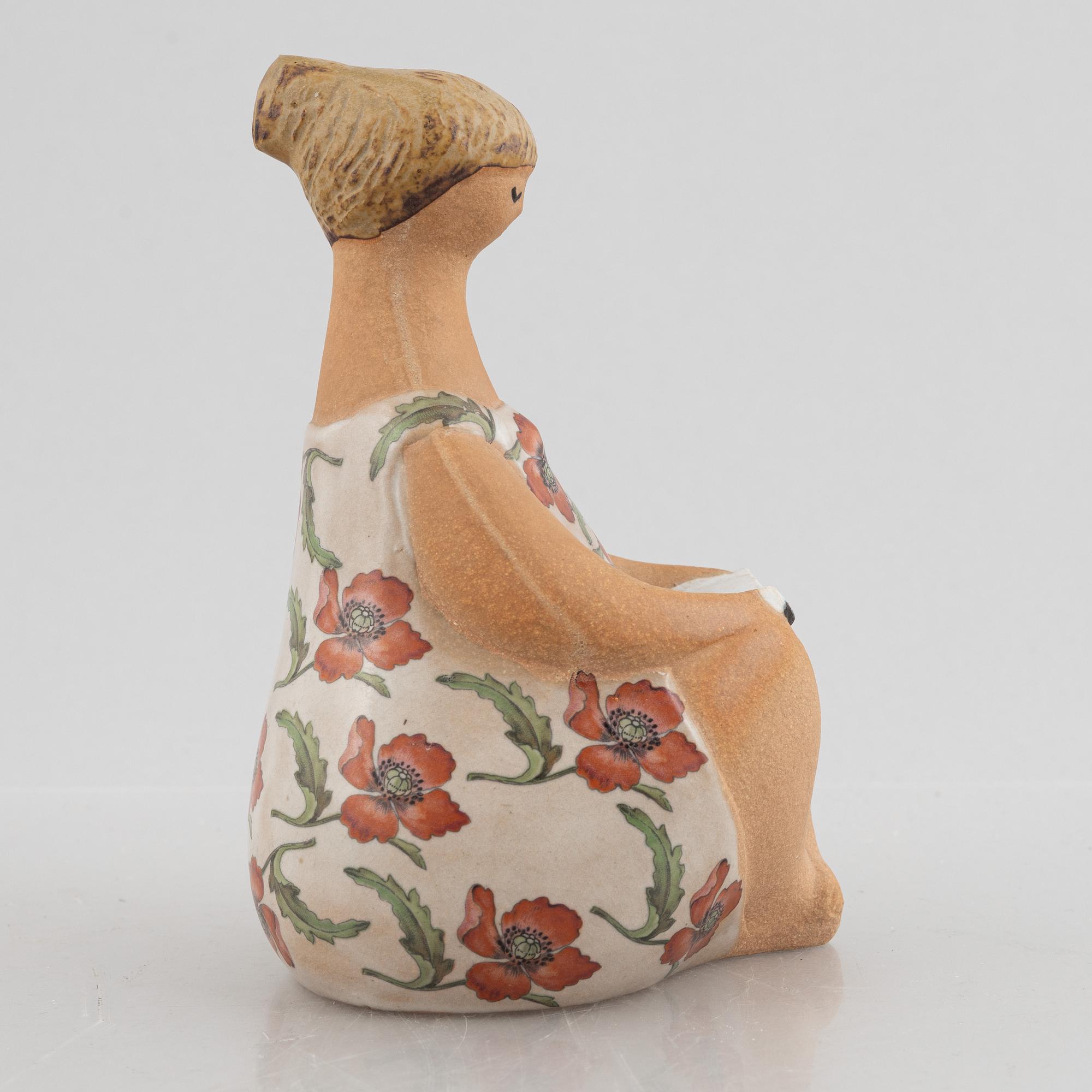 Lisa Larson, figurin, stengods, "Charlotta" ur serien "ABC-flickor", Gustavsberg.