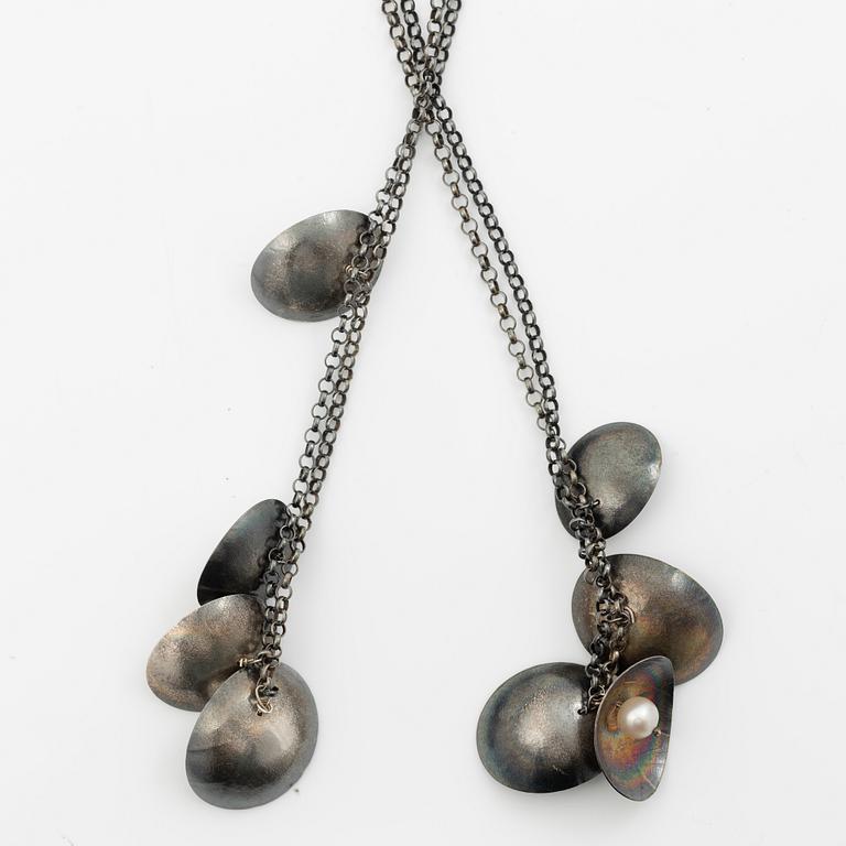 Ingrid Bärndal, collier, silver och odlade pärlor.