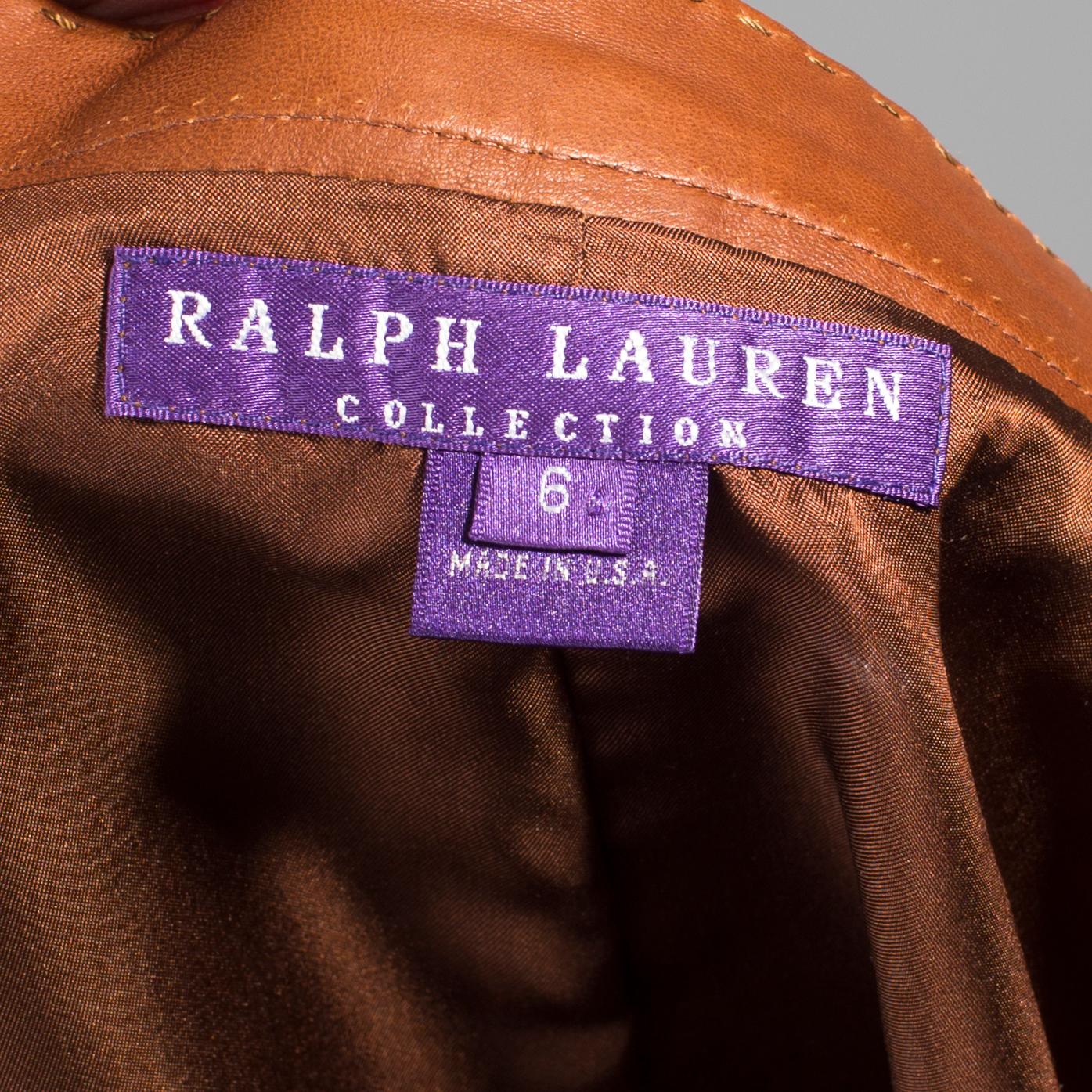 A leather skirt by Ralph Lauren.