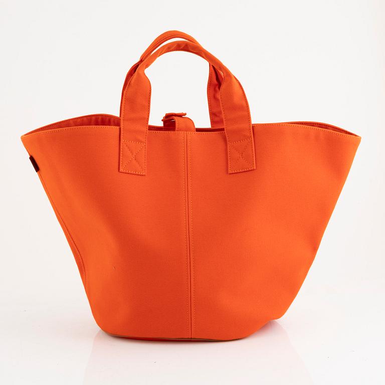 Hermès, an orange cotton 'Panier de Plage PM' totebag.