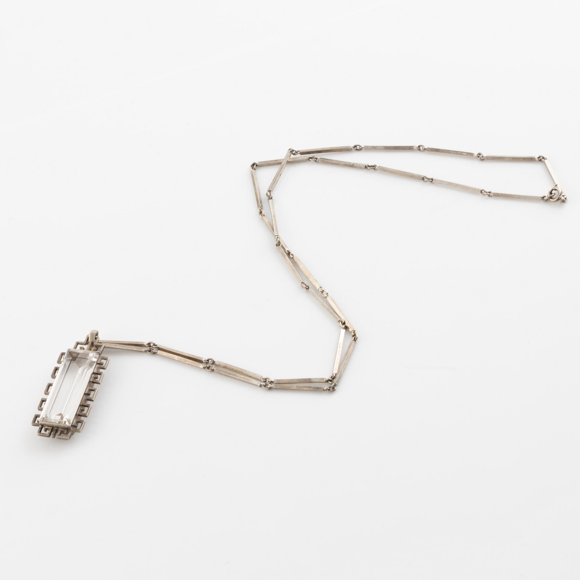 Stigbert, hänge, Bolidensilver med bergkristall.