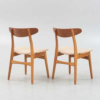 Hans J. Wegner, stolar, 5 st, modell "CH-30", Carl Hansen & Son, Odense, Danmark.