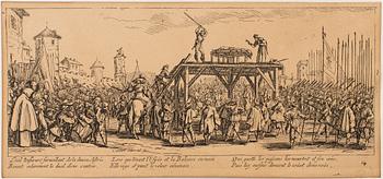 JACQUES CALLOT, Book, collection of 18 etchnings from Les miseres et les mal-hevrs de la gverre. 1633, later edition.