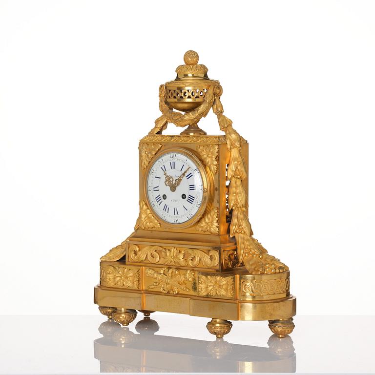 A French Louis XVI-style mantel clock, Paris, first part of the 19th century.