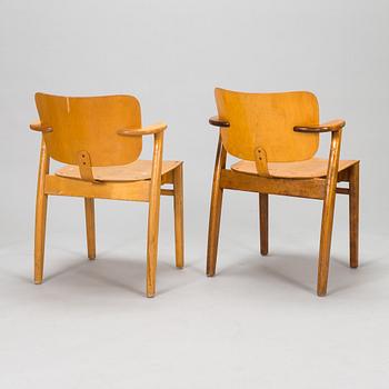 Ilmari Tapiovaara, four late 1940's 'Domus' chairs for Keravan Puutoellisuus, Finland.