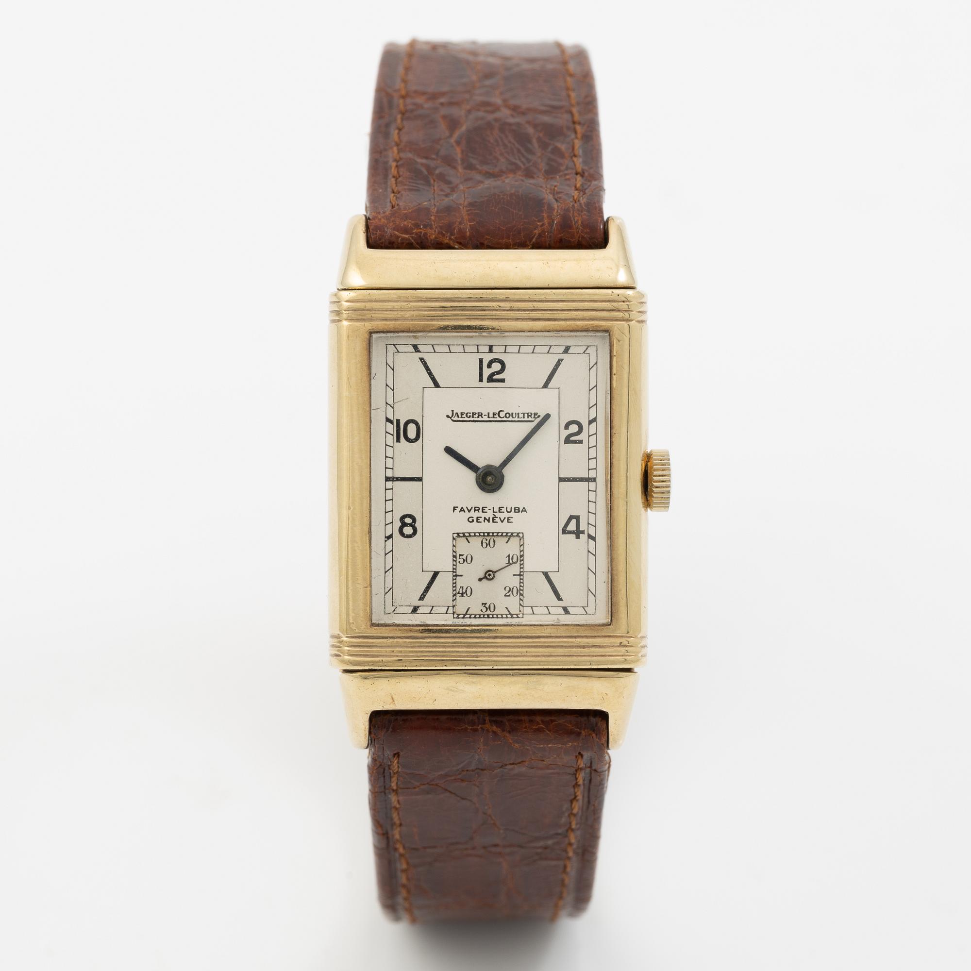 Jaeger-LeCoultre, Reverso, "Favre Leuba", wristwatch, 22.5 x 32.5 (38) mm.