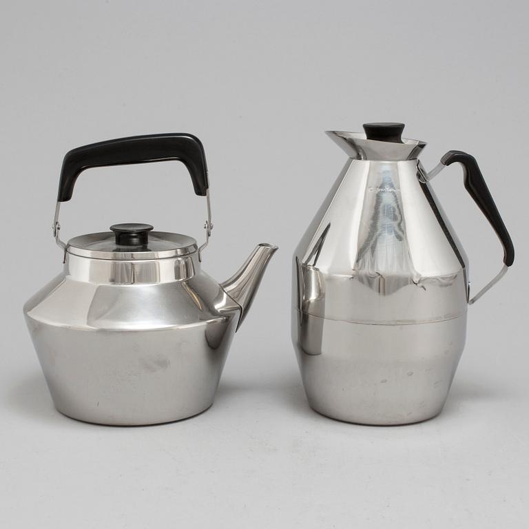 SIGVARD BERNADOTTE, kaffe- och tekanna, rostfritt stål och bakelit, Moderna Kök, 1900-talets mitt.