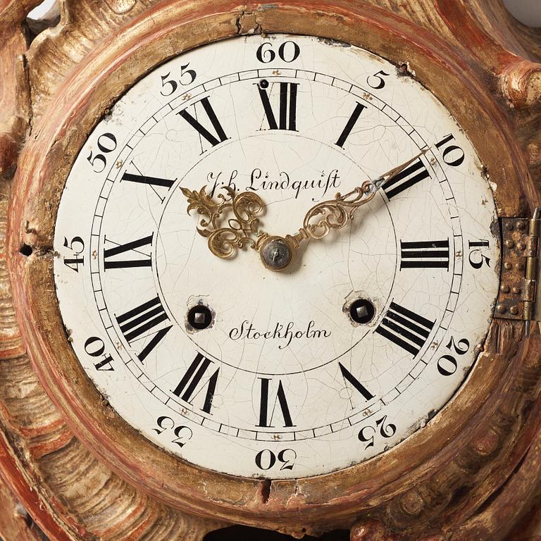 A Swedish Rococo 18th century wall clock.