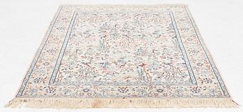 Matta, Nain, part silk, figural, ca. 165 x 110 cm.