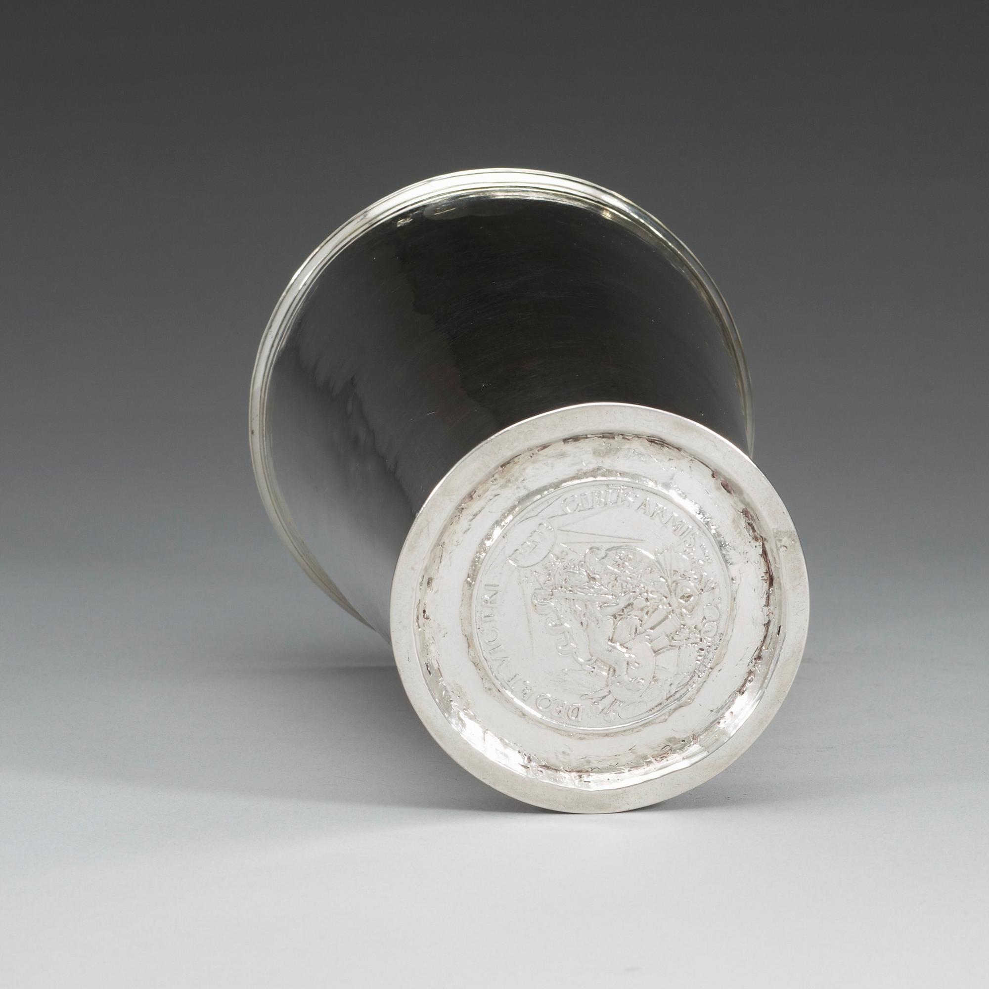 A Baltic 18th century parcel-gilt beaker, possibly Joachim Meinecke (1703-1710), Riga.
