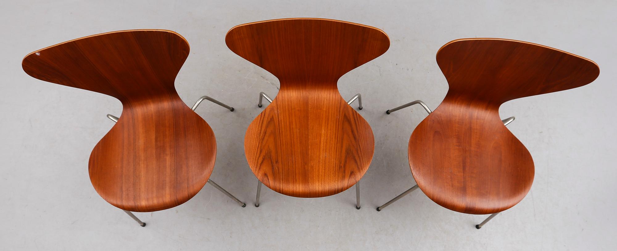 STOLAR, 3 st, "Sjuan", Arne Jacobsen, Fritz Hansen.