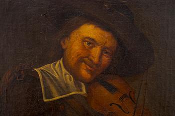 Dutch school, 18th century, Violinist.