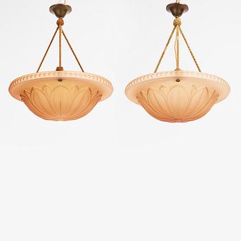 Harald Notini, ceiling lamps 2 pcs., model "10074", Arvid Böhlmarks Lampfabrik, 1930s.