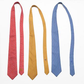 Hermès, slipsar, tre st.