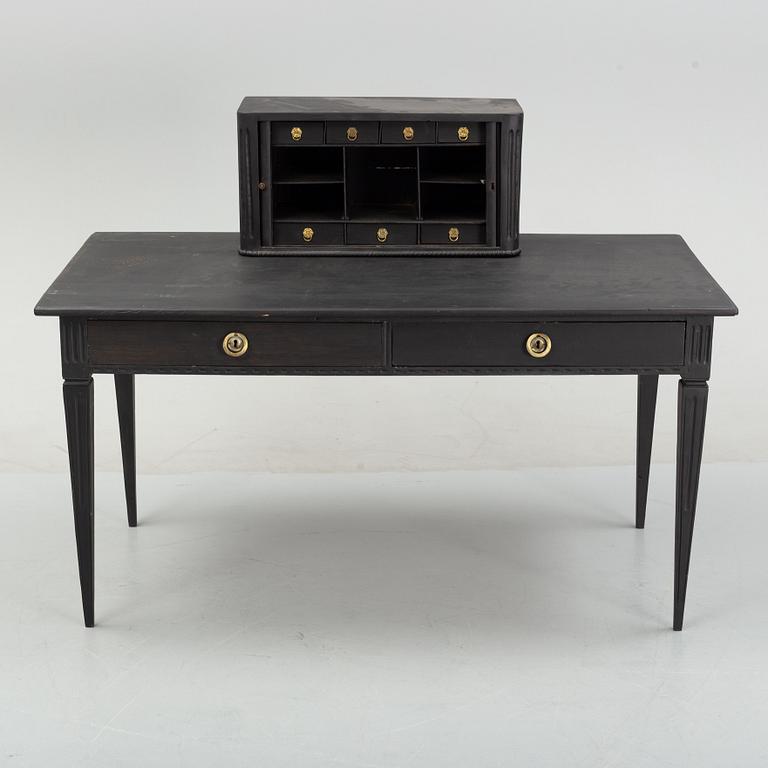 A gustavian style painted desk, circa 1900.