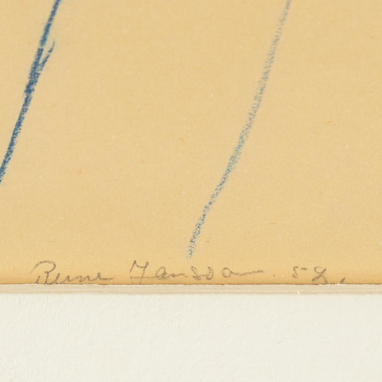 RUNE JANSSON, blandteknik på papper, 1958.