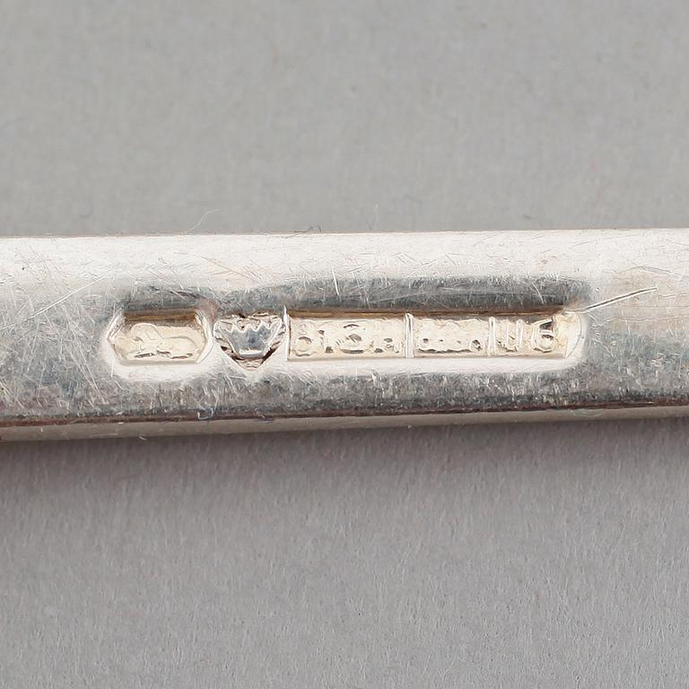 BESTICK, 6 delar, silver, Finland 1900-talets mitt. Vikt ca 375 gram.