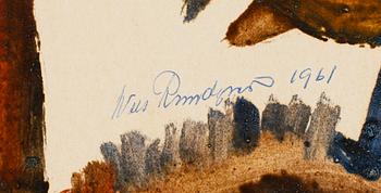 NILS "BJÖRNJÄGARN" RUNDGREN, gouache, signerad och daterad 1961.