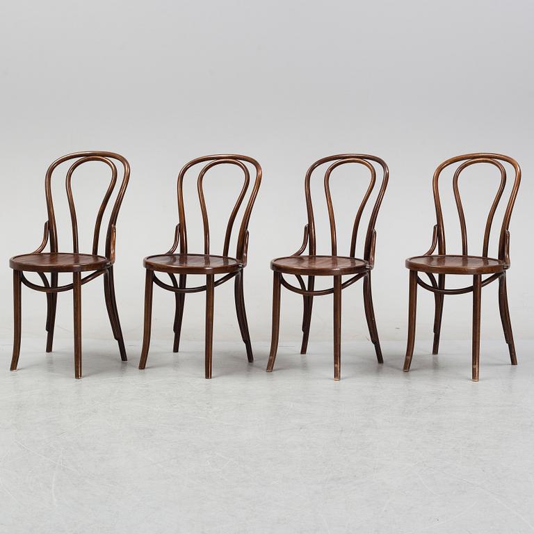 Four Thonet-style café chair, late 20th century.