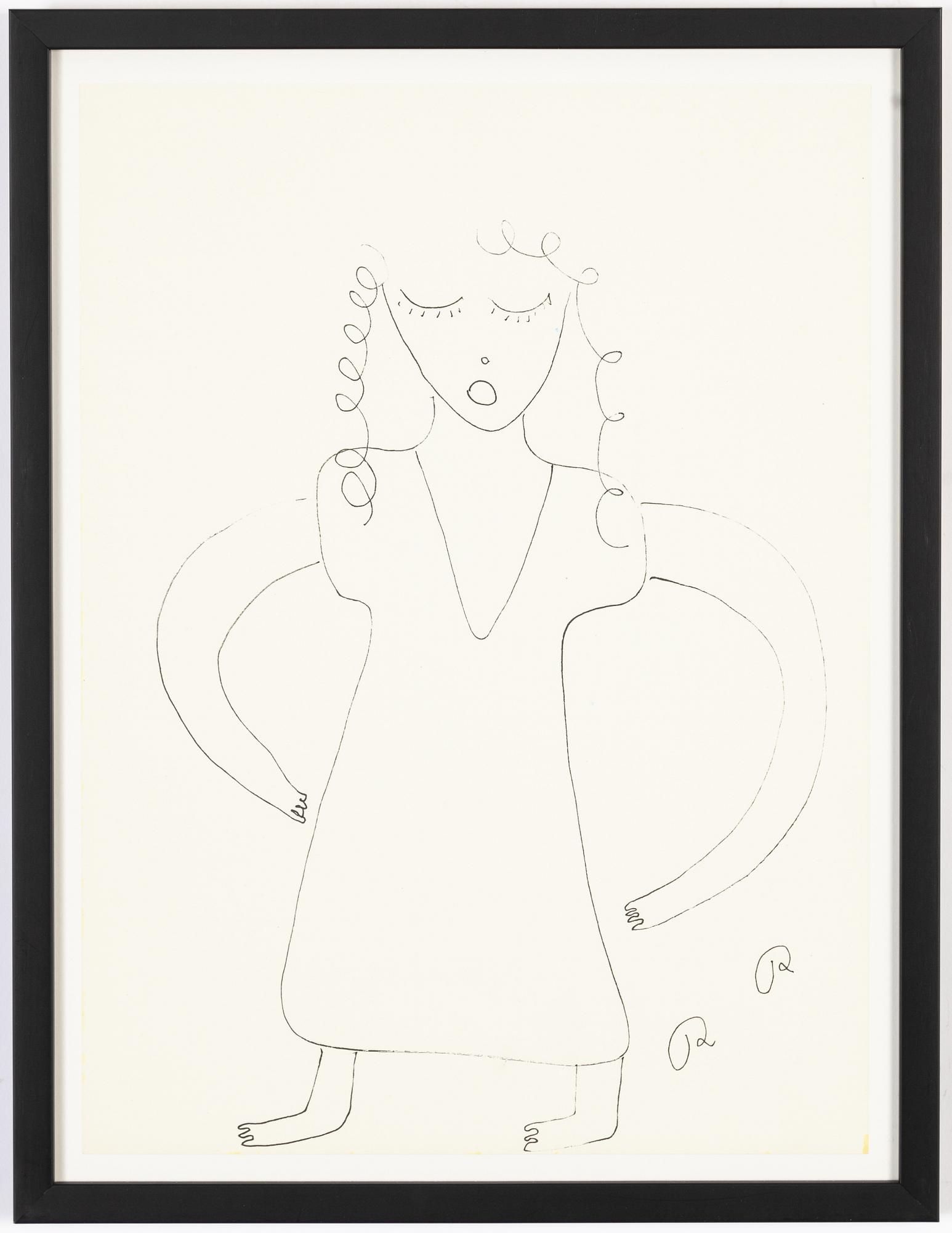 Roger Risberg, indian ink drawing, signed. Executed in 2008.