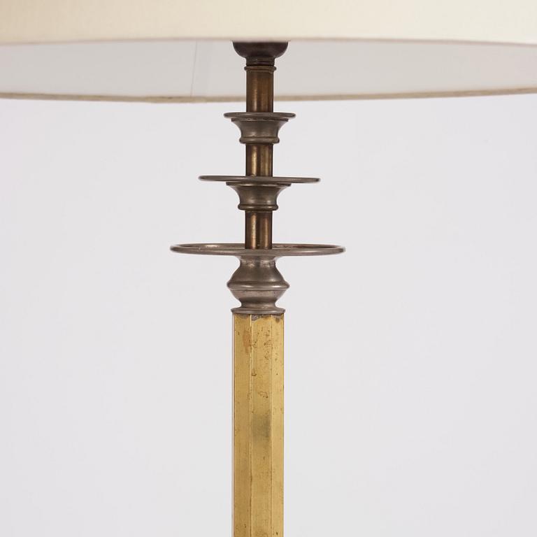 Nils Fougstedt, & Anna Petrus, a rare pewter and brass floor lamp, Svenskt Tenn, Stockholm 1929, model 763 A.