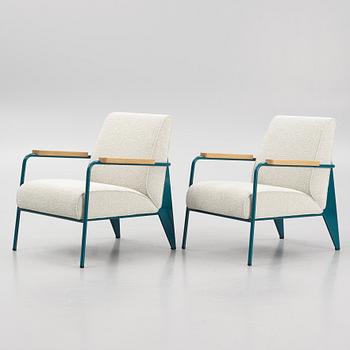 Jean Prouvé, a pair of "Fauteuil de Salon" armchairs, Vitra.