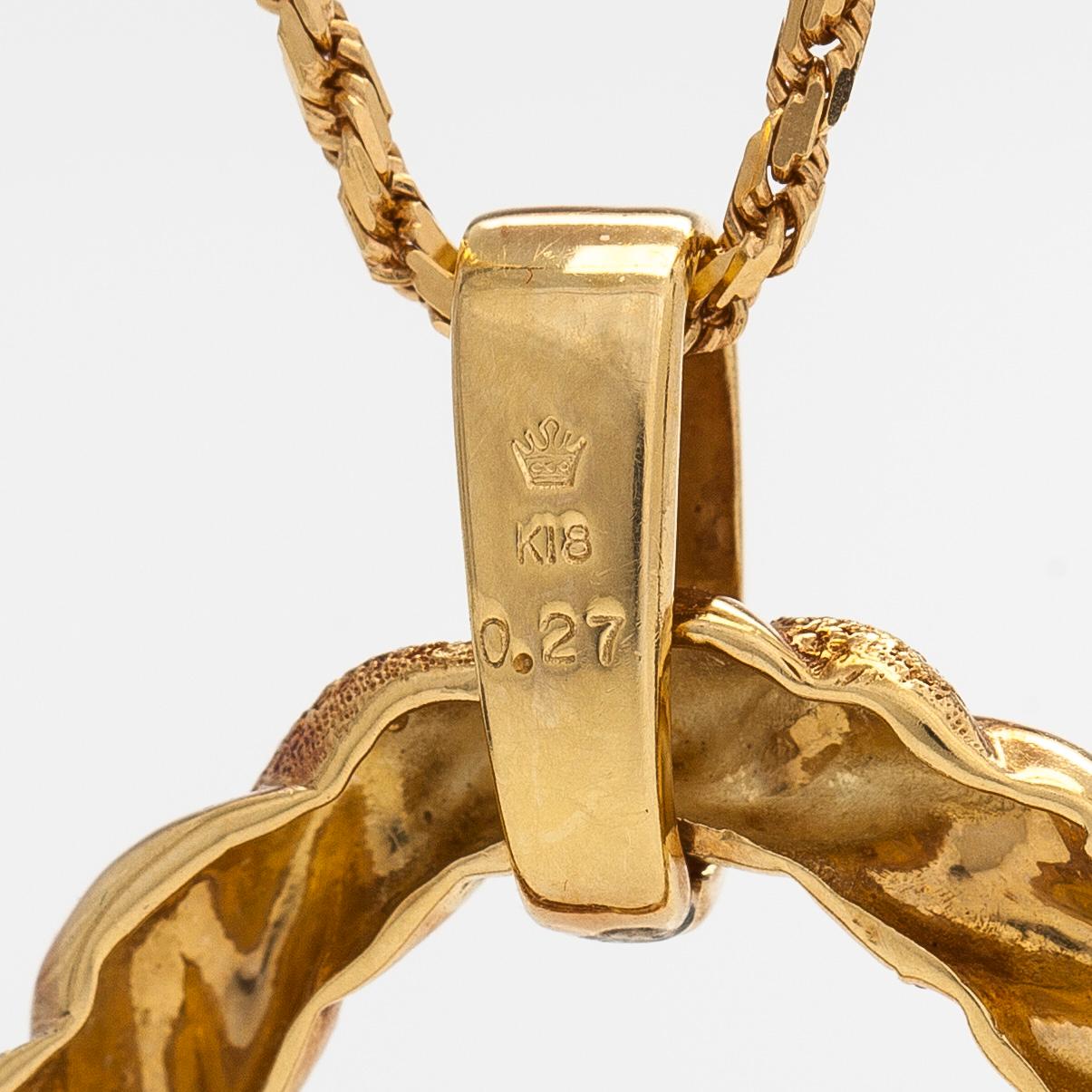 Hänge med kedja, 18K guld och diamanter.