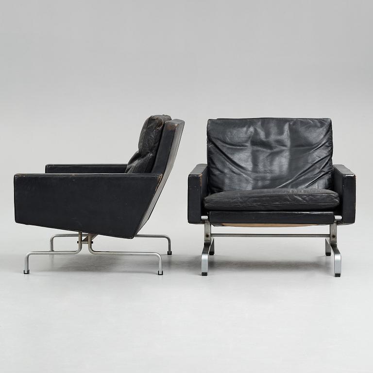 Poul Kjaerholm, a pair of "PK31" easy chairs, edition E Kold Christensen, Denmark 1960's.