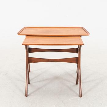 A Danish 1950/60s walnut nesting table.