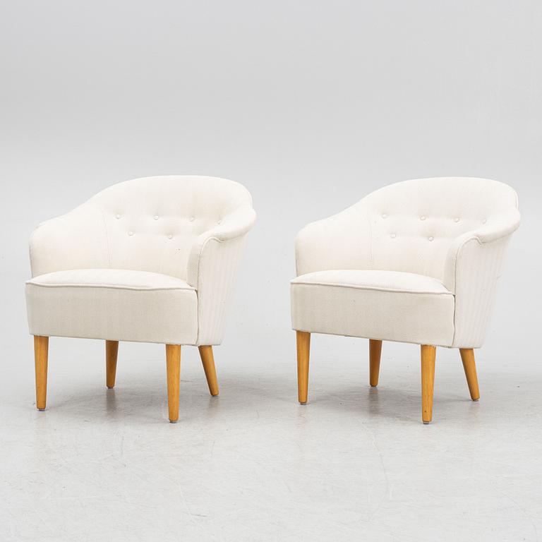 Carl Malmsten, fåtöljer, ett par, "Lillpaddan", OH Sjögren, Tranås, 1900-talets andra hälft.