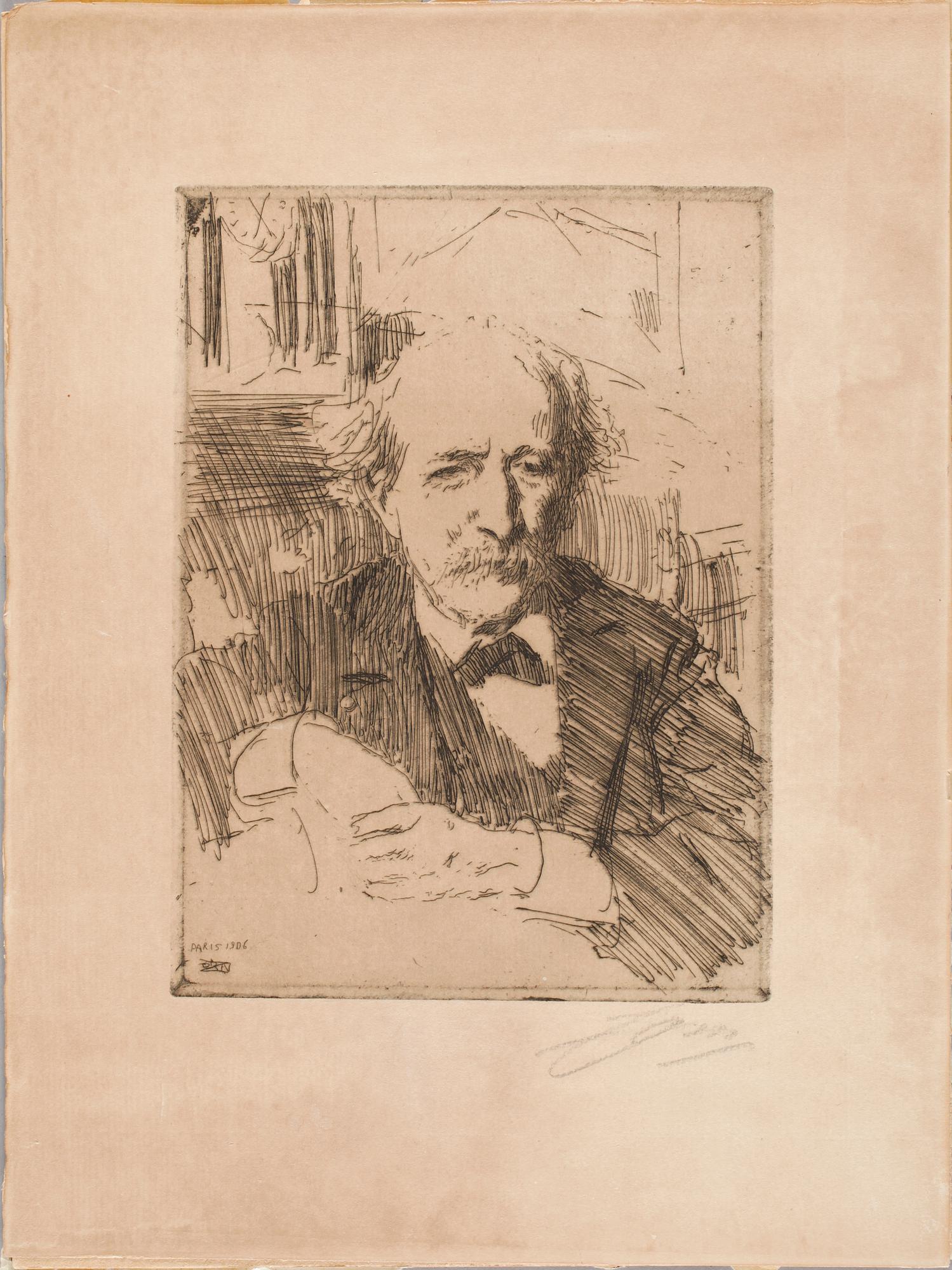 ANDERS ZORN, etsning. Sign och dat 1906 i trycket.