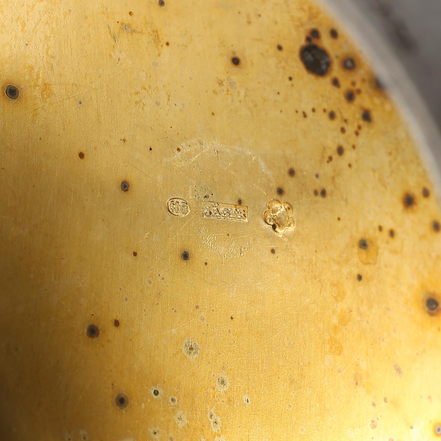 KANNA samt BURK. Silver och glas, Österrike-Ungern, tidigt 1900-tal.