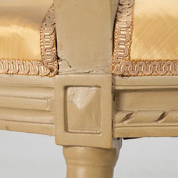A pair of Gustavian chairs, late 18th century.